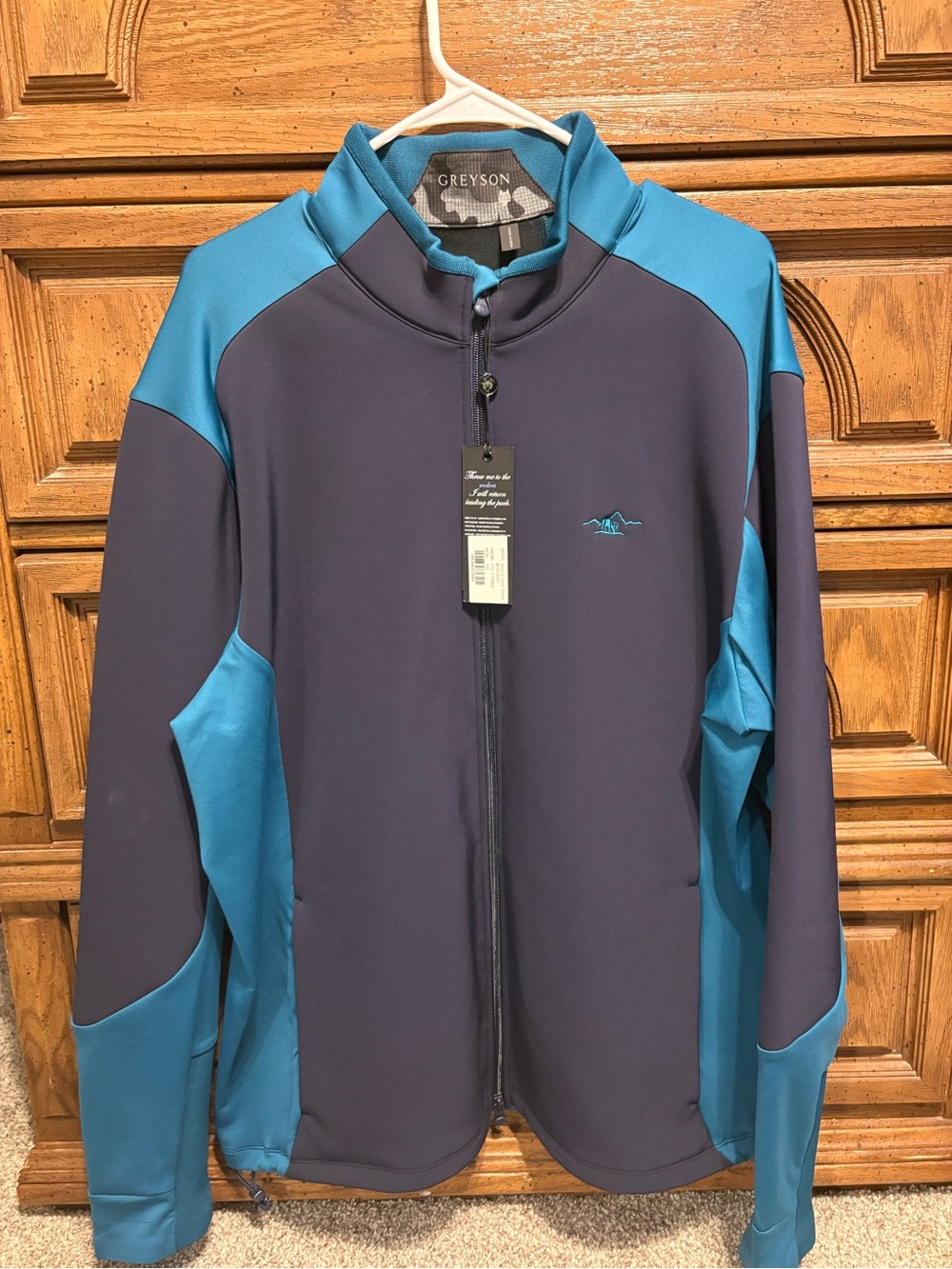 Greyson Navy and Teal Full-Zip Sport Jacket